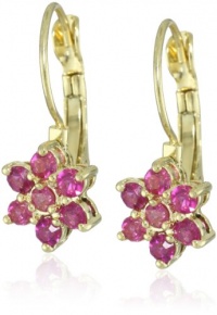 Betsey Johnson Iconic Fabulous Fuchsia Crystal Flower Drop Earrings