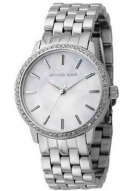 Michael Kors Women's MK3118 5-Link Round Mother-Of-Pearl Glitz Watch