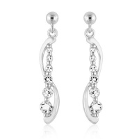 Sterling Silver Created White Sapphire Infinity Earrings