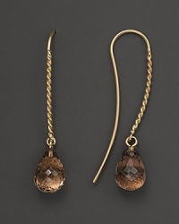 Faceted smoky quartz briolettes add rich sparkle to 14K yellow gold. By Nancy B.