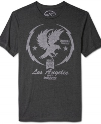 Hand-made skatewear: 3rd & Army hand-prints each eagle graphic on Give Em The Bird, its duo-dyed T-shirt.