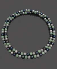 Make them green with envy with this beautiful jade and gray cultured freshwater pearl (8-9 mm) necklace. Approximate length: 36 inches.