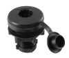 Scotty Compact Round Threaded Flush Deck Mounting Bracket Black Sealed bottom with Rain Cap