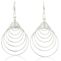 Multi Hoop Dangle Drop Earrings, 3 Inches Long