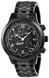 Timex Men's T2N614 Intelligent Quartz Traveller Series World Time  Black IP Stainless Steel Bracelet Watch