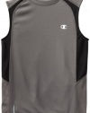 Champion Boys 8-20 Double Dry Colorblock Muscle, Smoked Pearl/Black, 10-12