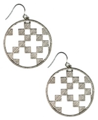 Inspire your look with the bold textures and energy of Brasil. FALCHI by Falchi's unique drop earrings feature cut-out squares in silver tone mixed metal. Approximate drop: 1-7/8 inches.