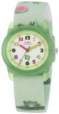 Timex Kids' T7B705 Analog Frogs Elastic Fabric Strap Watch