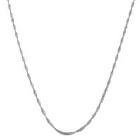 14 Karat White Gold 0.7-mm Singapore Chain (18 Inch)