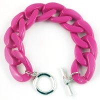 Charmed by Stacy Neon's The Word Chain Link Bracelet (Fuchsia)