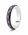 PANDORA's engraved sterling silver ring glazed with transparent purple enamel adds a bohemian touch to your jewelry box.