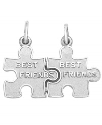 A celebration of friendship. Show your best pal how much you care with this sentimental Best Friends puzzle piece charm from Rembrandt. Set in sterling silver. Approximate drop: 1 inch.