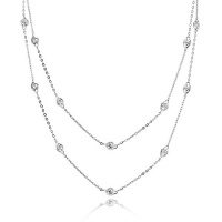 Studio 925 Amelia CZ Hearts by the Metre 60 inch Sterling Silver Necklace