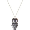 1.75 Articulated Owl Necklace On 16 Chain W/3 Extn. In Burnished Silver