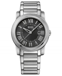 Take on a sophisticated look with this handsome Hugo Boss watch.