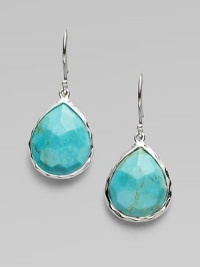 Elegantly faceted turquoise drops are complemented by shiny sterling silver. Turquoise Sterling silver Drop, about 1¼ Ear wire Imported