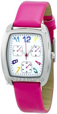 FMD White Dial Pink Faux Leather Ladies Watch ZRT8002K