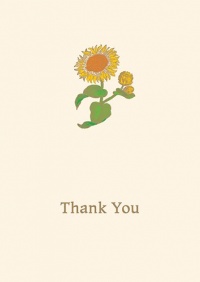 Graphique de France Sunflower Boxed Thank You Notes, 4.25 x 5.5 Inches, Cream (L807CB)