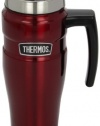 Thermos Stainless King 16-Ounce Leak-Proof Travel Mug with Handle, Cranberry