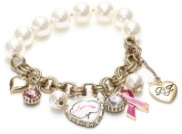 Betsey Johnson I'm A Survivor I'm a Survivor Heart Multi-Charm Half Stretch Bracelet