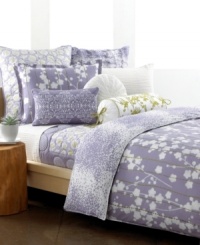 The Sakura European shams from Style&co. present a chic floral cut-out over soft purple with detailed green line embroidery. A reverse print of digital droplets create effortless charm, offering effortless styling options. (Clearance)