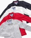 Prep him for the cold with these long-sleeve Ivy polo shirts from Tommy Hilfiger.