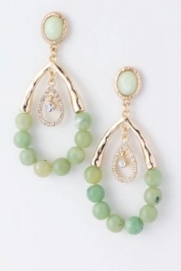 Charmed by Stacy Beaded Teardrop Earrings (Jade)