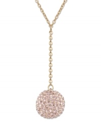 Inspired by bubbles, this 22k gold-plated mixed metal necklace is elegant and easy to wear. Created with Swarovski's unique expertise, the centerpiece sparkles in vintage rose crystal pointiage. Approximate length: 15 inches + 2-inch extender. Approximate drop: 2 inches.