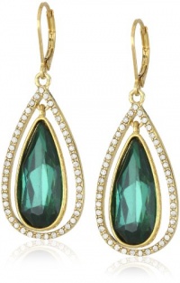 Anne Klein Bruma Gold-Tone Crystal Colored Tear Drop Earrings