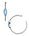 In sterling silver with striking blue lagoon stones, Judith Jack's crystal-rimmed hoop earrings epitomize statement sparkle. Slip in these gems to up the ante after-hours.