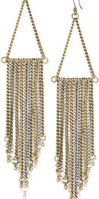 Lucky Brand Two-Tone Metal Fringe Chandelier Earrings