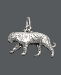 The perfect symbol of strength, this meaningful tiger charm by Rembrandt makes the perfect addition to any charm bracelet or necklace. Crafted in sterling silver. Approximate drop: 3/4 inch.