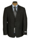 DKNY Mens 2 Button Black Check Slim Fit Wool Sport Coat Jacket