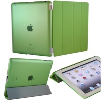 KHOMO ® DUAL CASE Green Smart Cover FRONT + Green Crystal Rubberized Back Protector for Apple iPad 2 , iPad 3 & iPad 4 (The new iPad HD)