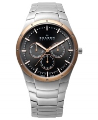 Outlast the competition. This Skagen Denmark watch is built strong with titanium, accented with rose-gold tones.