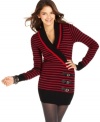 Love this sweater tunic from JJ Basics for its buckle detail and body of stripes! For style that's super-cute by day, accessorize the sweater with a wrist full of fun bracelets!