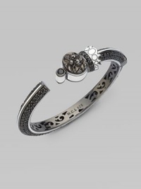 From the Pavé Column Collection. Black sapphire along sterling silver with enamel trim.Black spinel Enamel Sterling silver Width, about ½ Sidekick hinge Imported 