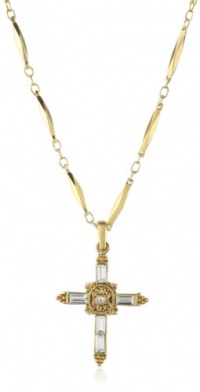 The Vatican Library Collection Crystal Cross Gold-Tone Necklace