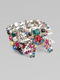 Make a statement in this chunky and colorful, Swarvoski crystal accented design. Swarvoski crystalsGlass pearlsPolished steelLength, about 7¾Tongue-and-box clasp closureMade in Italy