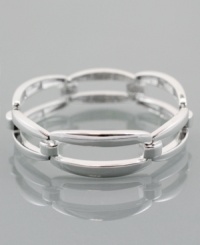 A gorgeous silver-plated stretch-link bracelet from AK Anne Klein, that goes with the everyday flow. Approximate diameter: 2-3/4 inches.