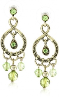 1928 Jewelry Peridot Grecian Loop Dangle Earrings