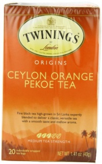 Twinings Ceylon Orange Pekoe Tea, Tea Bags, 20-Count Boxes (Pack of 6)