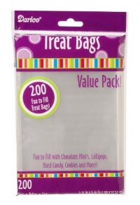 Darice 28-002V 3-3/4-Inch-by- 6-Inch Clear Treat Bag 200-Pieces