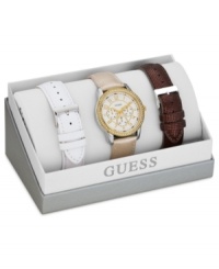 Mix and match to your heart's content with this interchangeable watch set from GUESS.