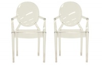 Baxton Studio Set of 2 Vico Clear Acrylic Arm Chair