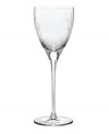 Delicate floral springs and beaded texture grace this crystal wine glass (shown center left), a most elegant complement to your Bellina china. Ideal for sparkling wines with its slender stem.