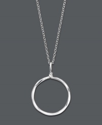 Round out your look effortlessly in this subtle circle pendant. Light and luminous, this Studio Silver design features a single ring in polished sterling silver. Approximate length: 16 inches. Approximate drop: 1 inch.