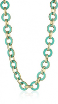 Anne Klein Bright Links Gold-Tone Turquoise Enamel Necklace