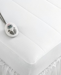 Transform your bed into a cozy retreat with Sunbeam's heated quilted mattress pad, boasting vertical, channeled quilting with the comfort of consistent warmth. The skirt fits snugly and securely to your mattress with the help of Stay Tech™ gripper technology.