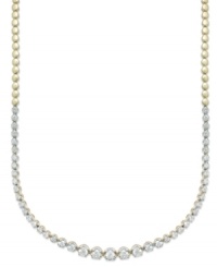 Up your glam factor. YellOra™'s totally-chic necklace features graduated diamonds (2 ct. t.w.) set in a combination of pure gold, sterling silver and palladium. Approximate length: 17 inches.